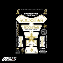 Motografix RKSTR03W Rockstar White/Gold Tankpad