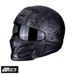 Scorpion EXO-Combat Stealth Matt/Black/Silver Jet Helmet