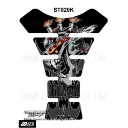 Motografix CAD ST020K Mad Az F**K Gashead Black / Silver Universal Motorcycle Tank Pad Protector 3D Gel