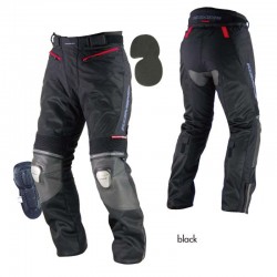 Komine PK 712 Titanium Leather Mesh Pants Riga   Black