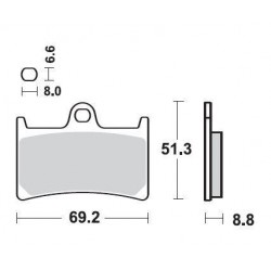 SBS 634DC Front Dual Carbon Brake Pad for Yamaha YZFR6 99-
