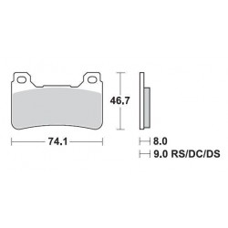 SBS 809DC Front Dual Carbon Brake Pad for Honda CBR1000RR 04-
