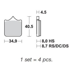 SBS 870DC Front Dual Carbon Brake Pad for BMW S1000RR 09-